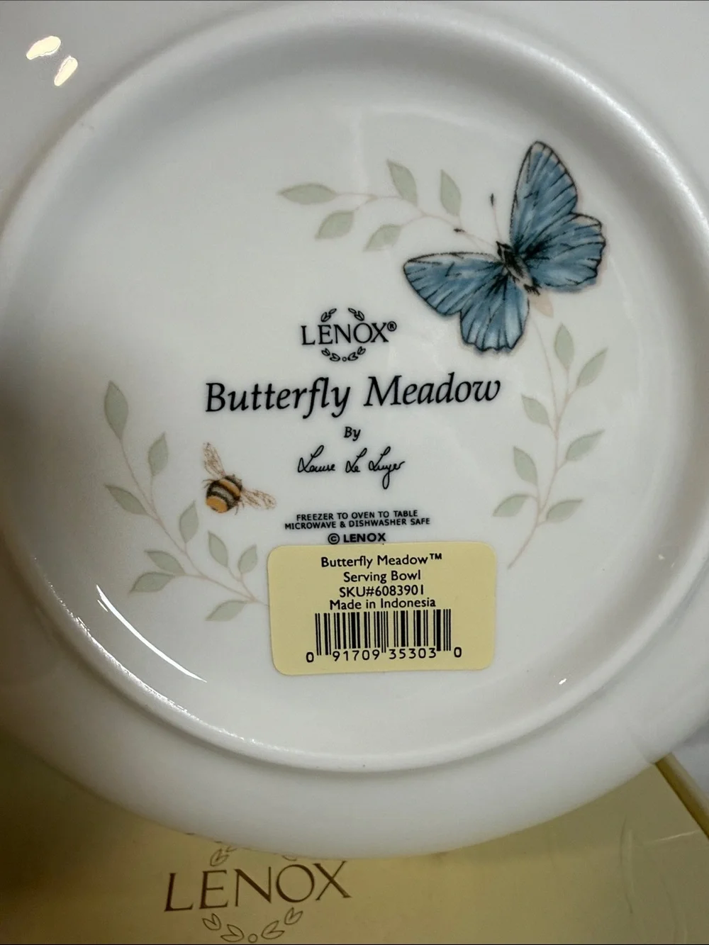 Lenox Butterfly Meadow White Porcelain Serving Bowl